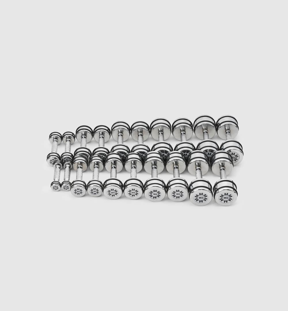Chrome 110 Dumbbells (1kg-10kg Pairs)