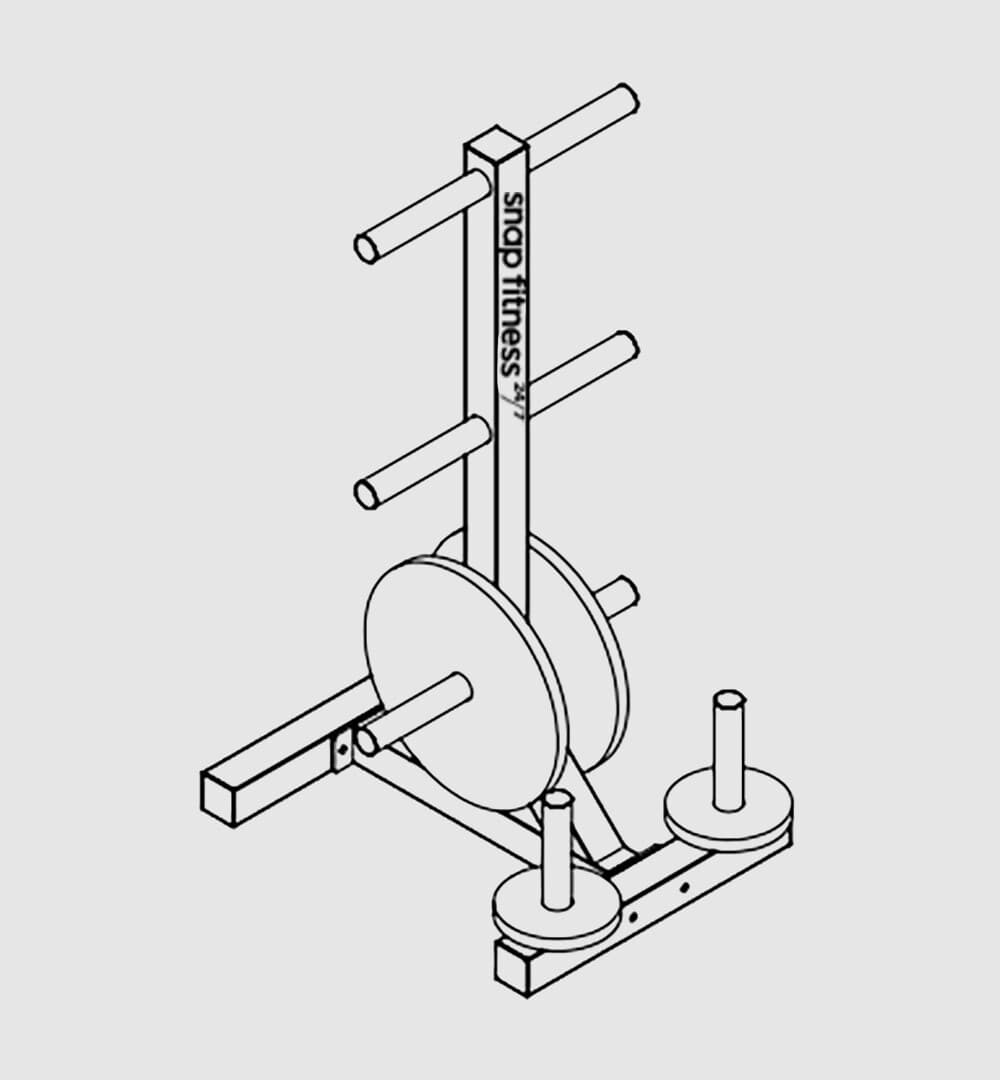 Olympic Weight Plate Tree (8 Storage Pins)
